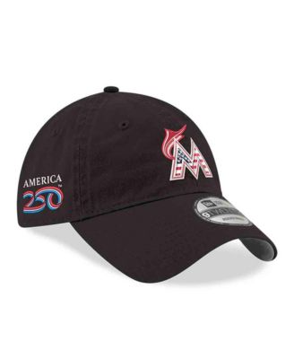 Men's Black Miami Marlins America 250 9TWENTY Adjustable Hat