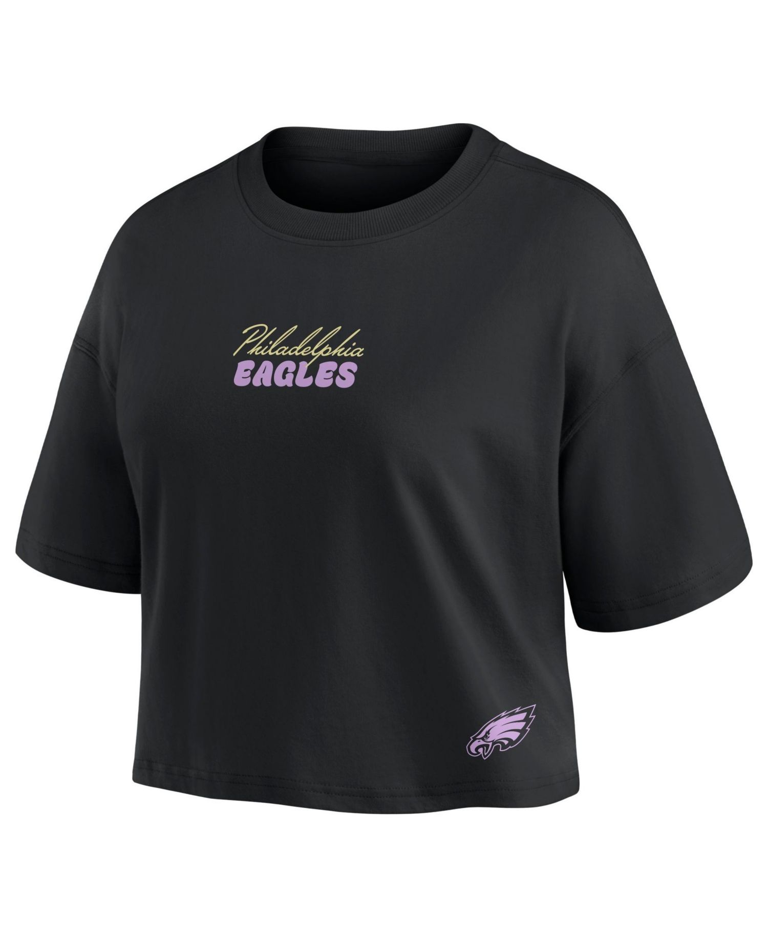 Women's Philadelphia Eagles Cooper DeJean Cropped Puff-Print T-Shirt