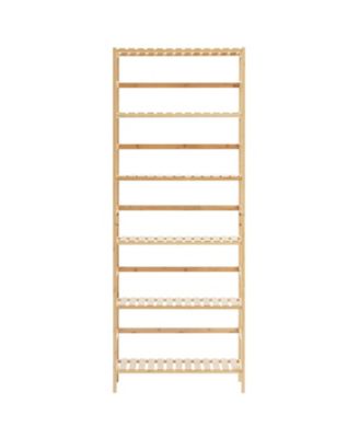 6-Tier Freestanding Display Shelf, Wicker Storage Rack for Plants, Books, Decor and More