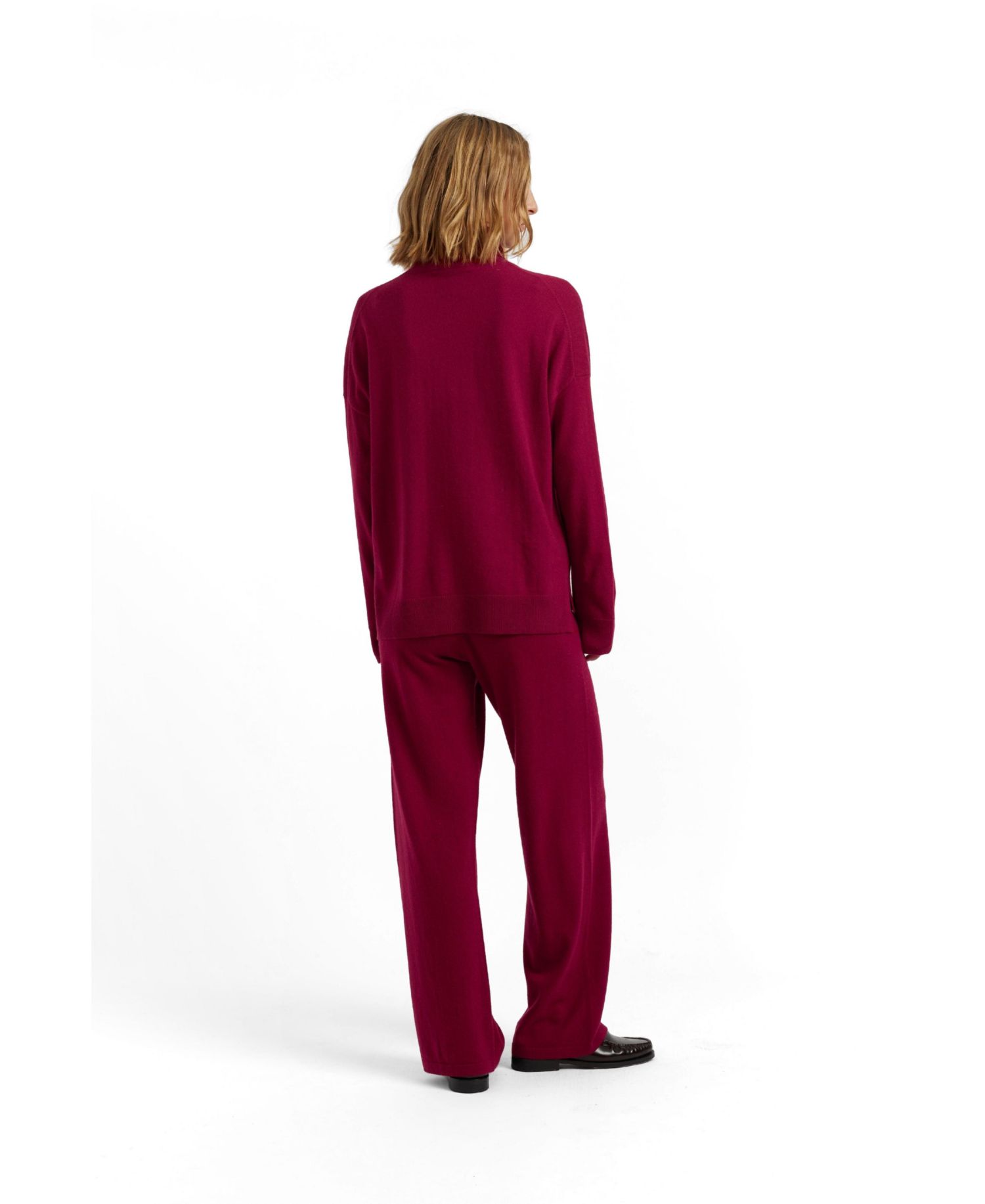 Women's Relaxed Roll Neck Wool-Cashmere Blend Sweater