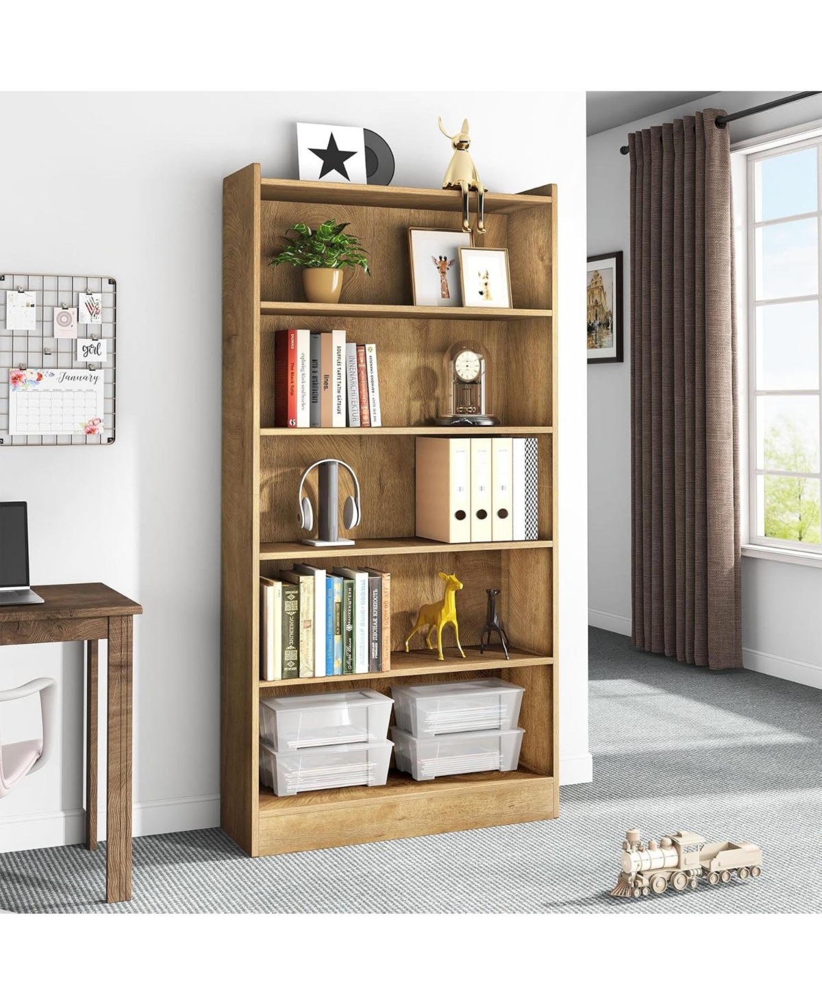 Tribesigns 72-inch Tall Bookcase, Farmhouse 6-Tier Library Bookshelf