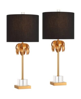 Monaco 27 1/2"H Crystal Brass Table Lamp Set of 2