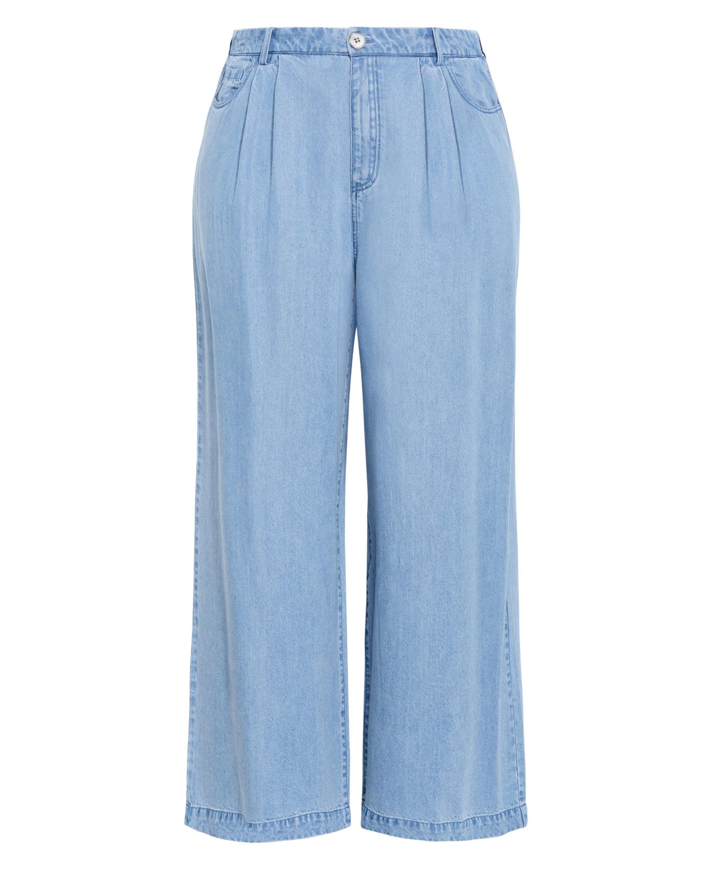 Женские брюки CITY CHIC Plus Size Evani Soft Denim Wide Leg, цвет: Светлая варка — фото 5