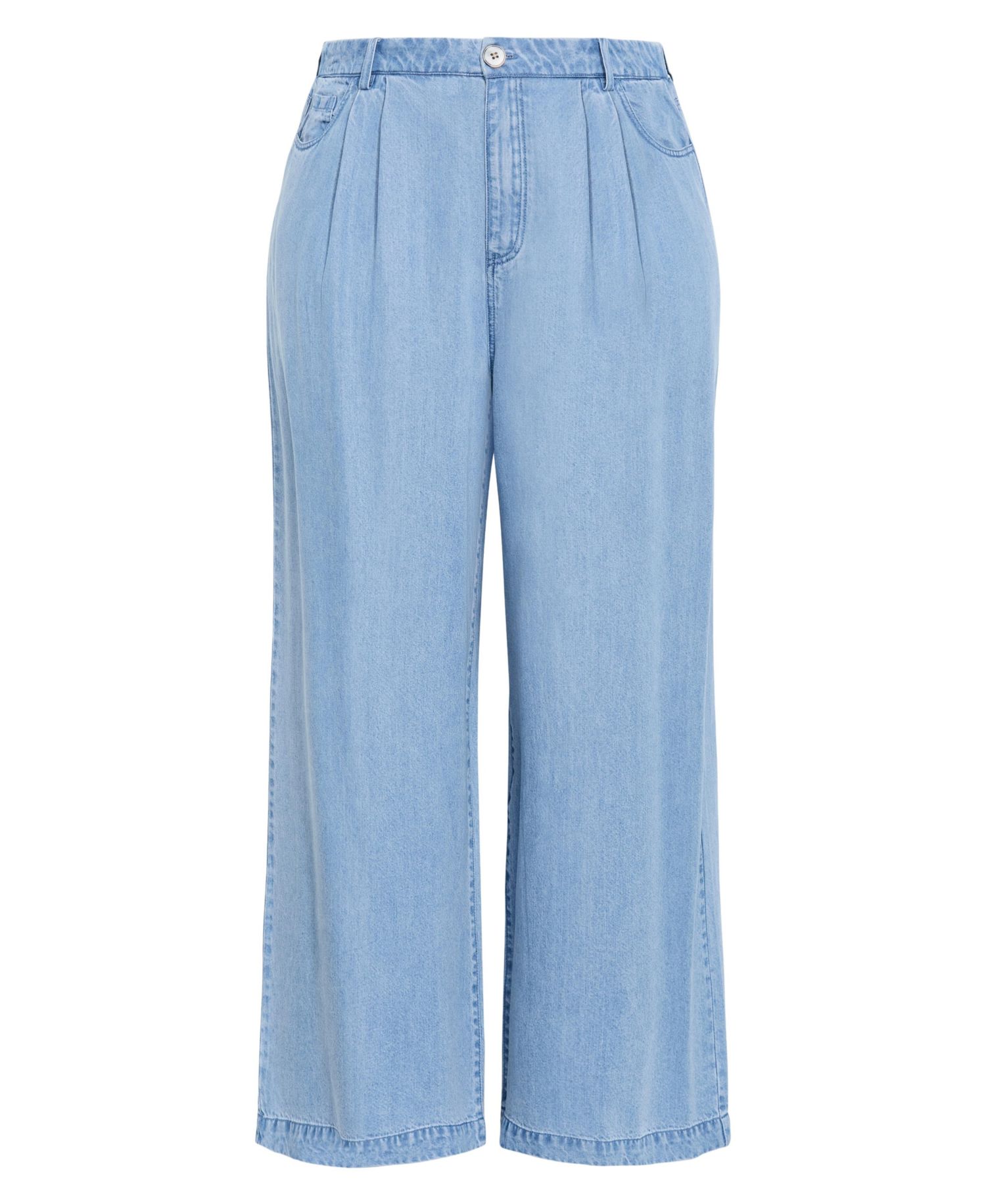 Plus Size Evani Soft Denim Wide Leg Pant