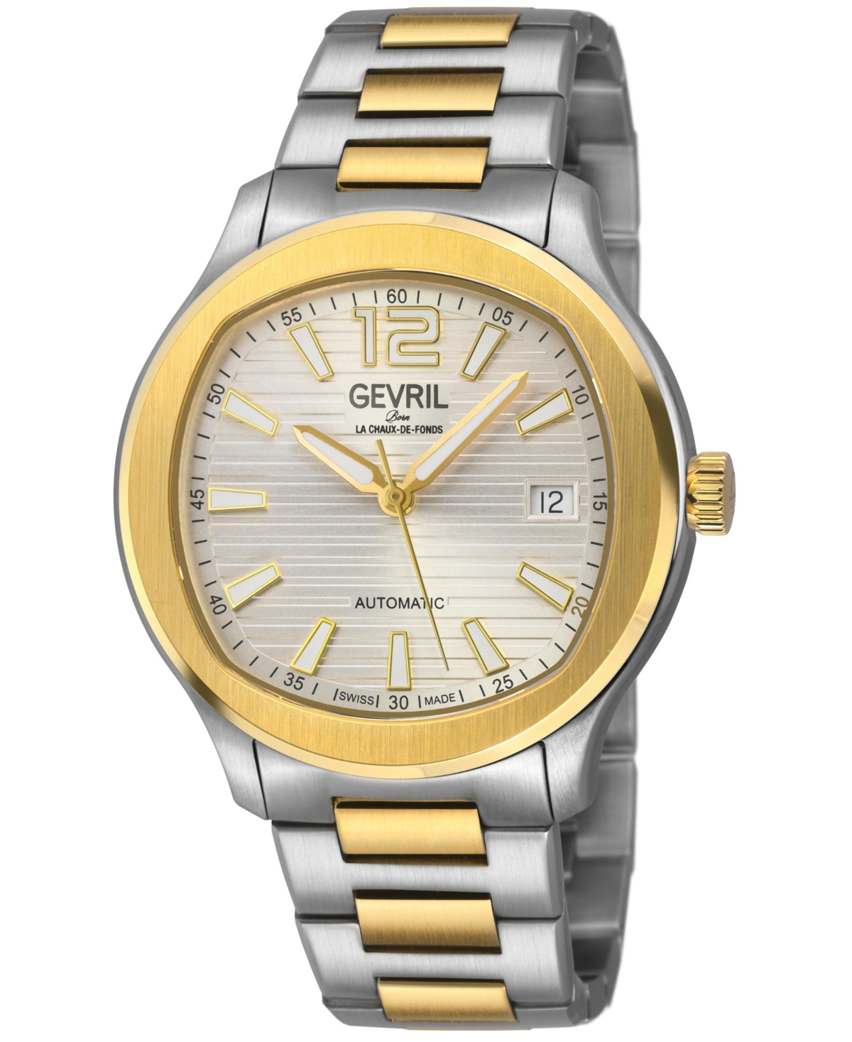 Gevril Men's Swiss Made Stuyvesant Swiss Automatic Two tone Stainless Steel Bracelet Watch