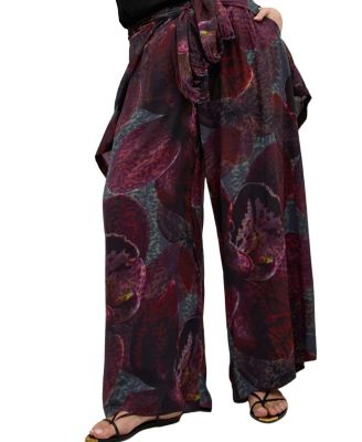 Plus Size Piper Orchid Print Wide Leg Pant