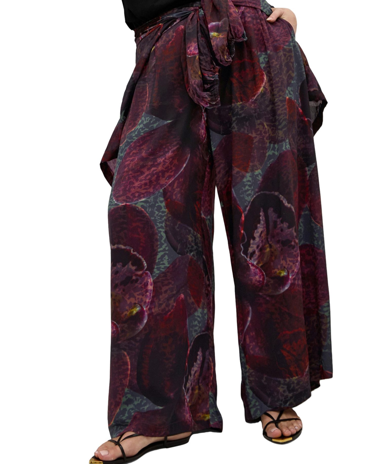 Plus Size Piper Orchid Print Wide Leg Pant