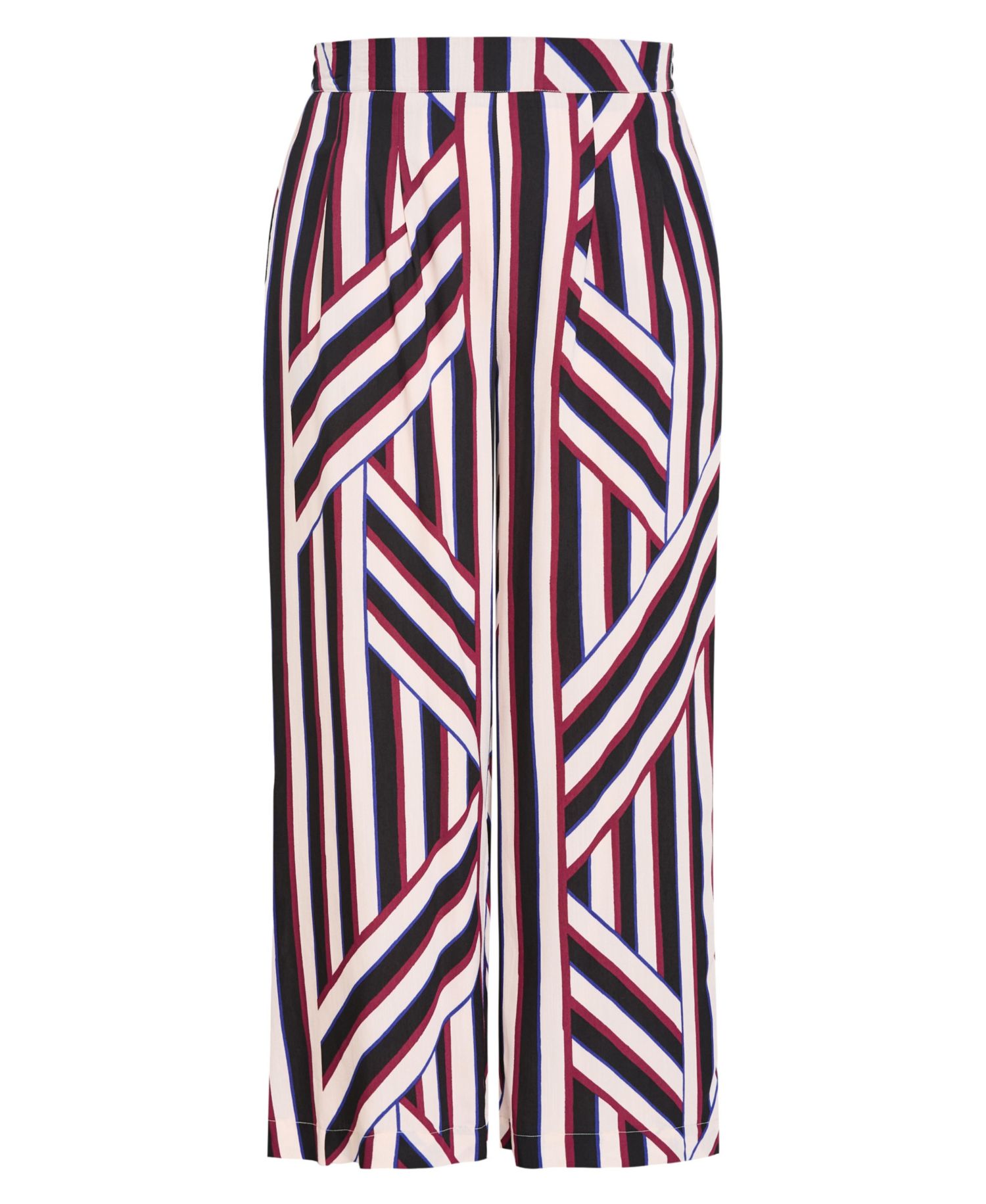 Plus Size Haylee Pull-On Wide-Leg Stripe Pants