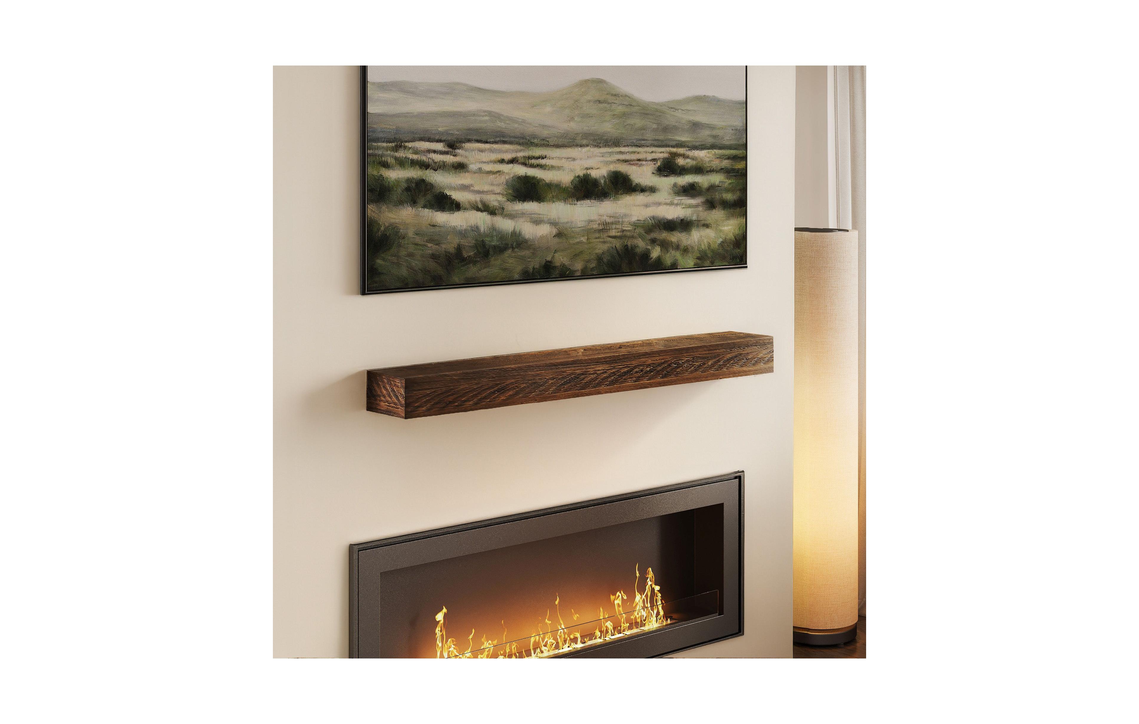 Plank+Beam 60 Inch Rustic Floating Shelf/Fire Beam