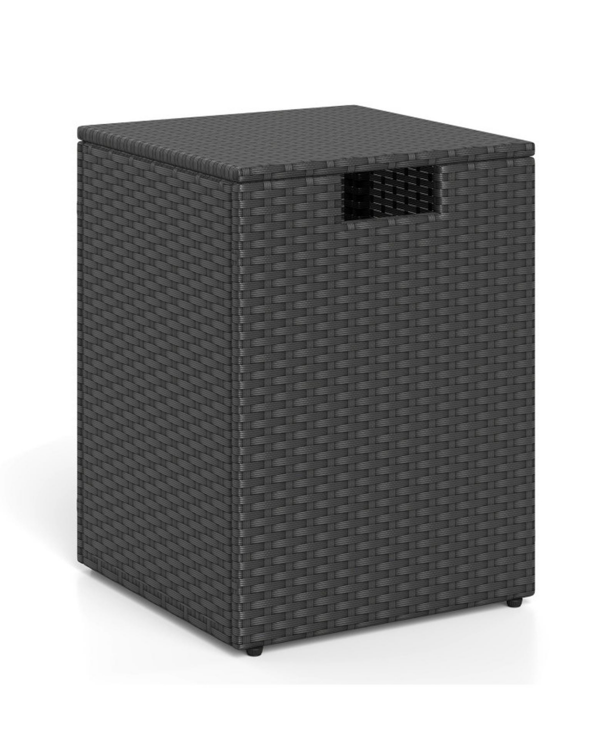 Gouun Rattan Propane Tank Cover Side Table with Flip-Top Lid