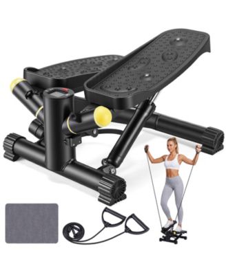 Mini Stair Stepper for Exercise with Resistance Bands LCD Monitor 300 LBS Hydraulic Fitness Stepper