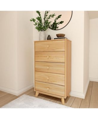Solid Wood Classic 5-Drawer Solid Wood Dresser, Storage Dresser for Bedroom, Chest of Drawers