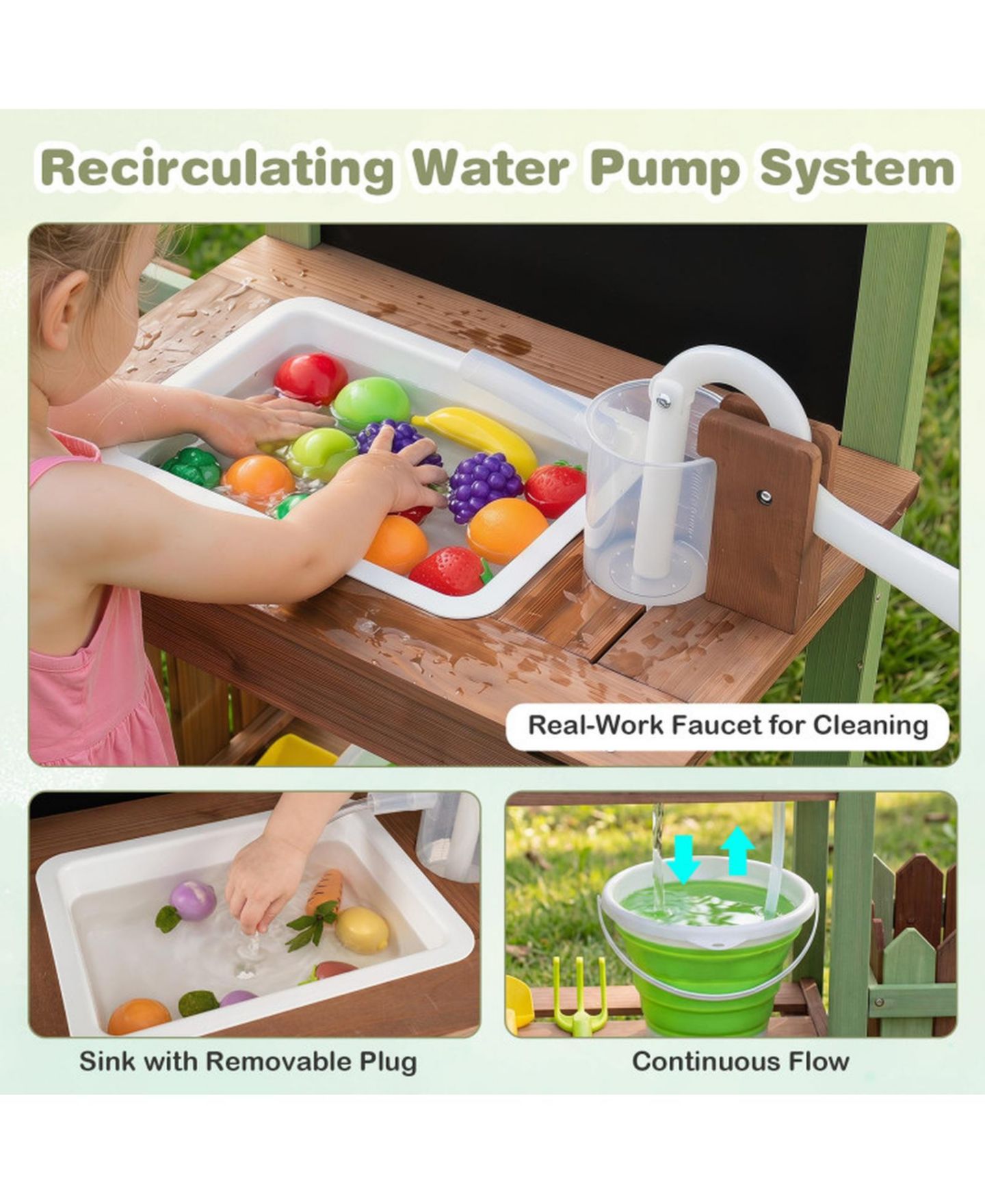 Детский игровой набор SUGIFT Mud Farm Fir Wood Planter Box Playset, Ages 3+, цвет: Коричневый — фото 8