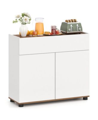 Wooden Sideboard Buffet Cabinet with Storage Kitchen Cabinet with Drawers and 2 Shelves