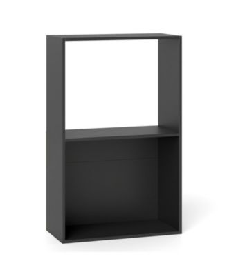 3-Tier Freestanding Bookshelf with Open Storage Compartment and Display Shelf