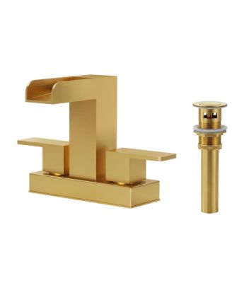 Centerset Bathroom Faucet 2-Handle, 4-Inch Waterfall Basin Faucet with Drain Assembly