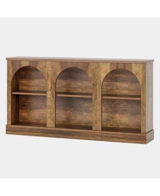 Farmhouse Console Table with 3-Tier Storage Shelves