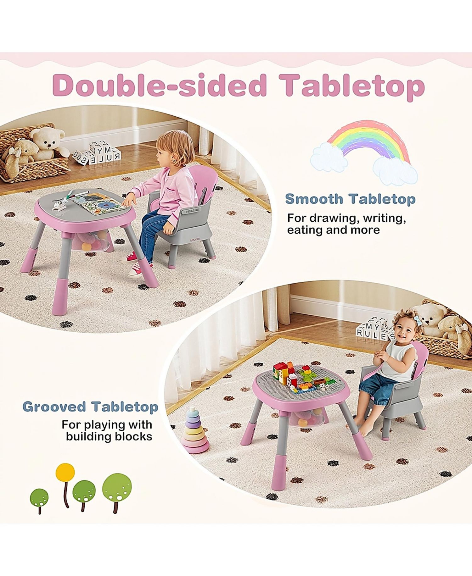 Baby Baby 16-in-1 Convertible High Chair with Activity Center and Rotating Booster Seat