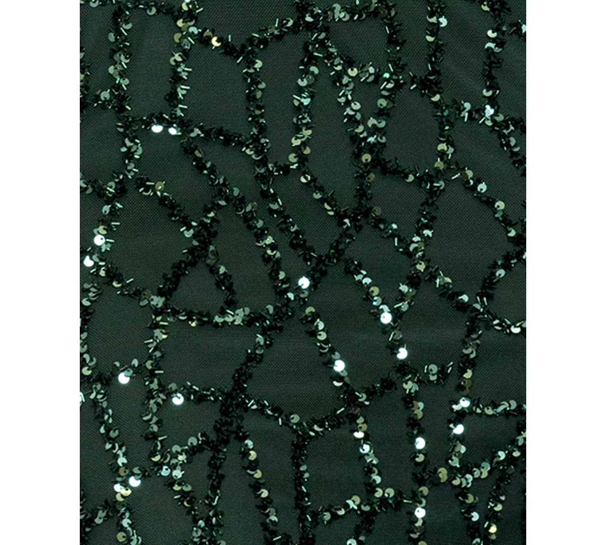 Betsy & Adam Petite Long-Sleeve Sequin Gown