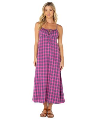Women's Late Night Plaid Midi Dress
