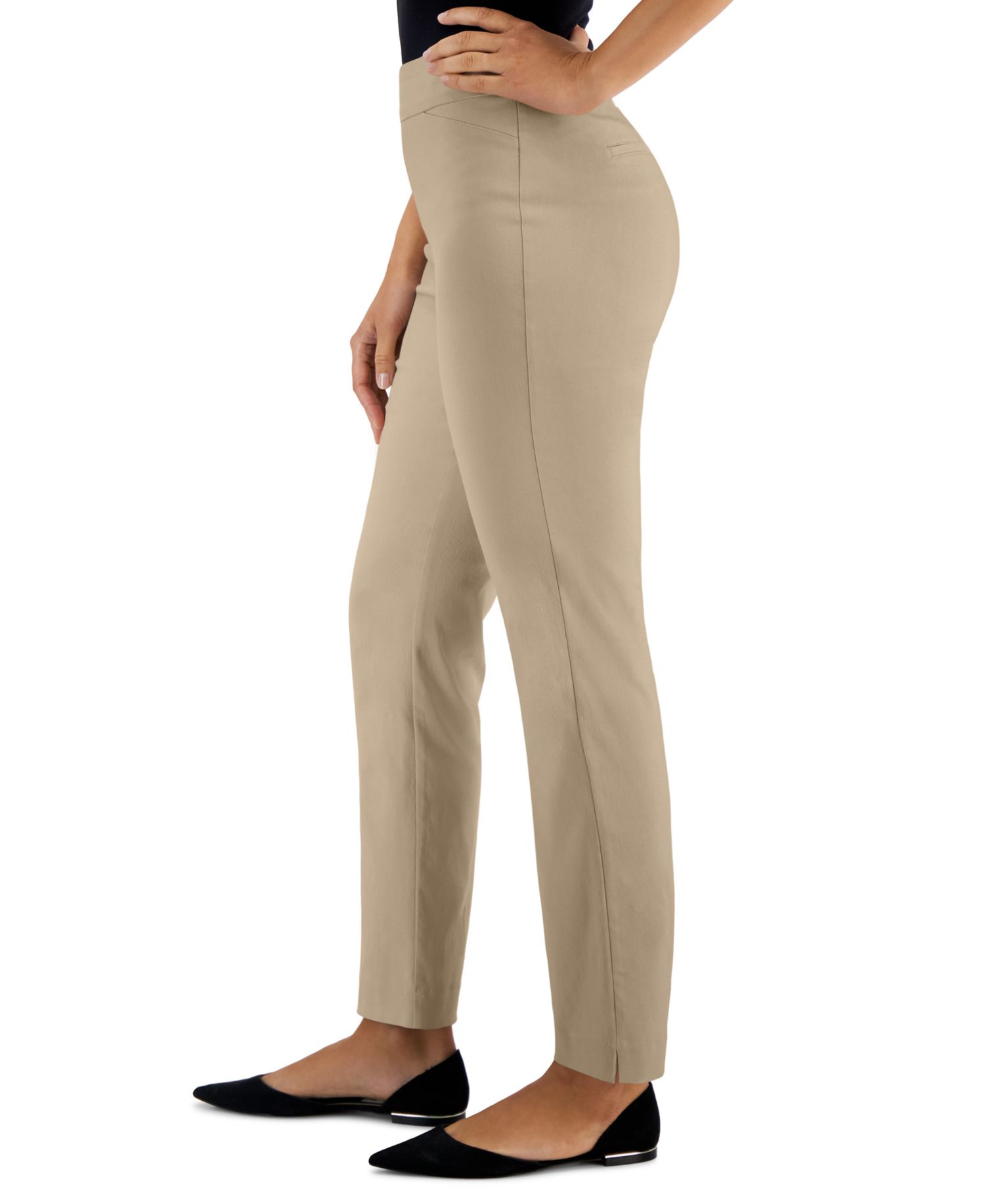 Petite Tummy-Control Cambridge Stretch Slim-Leg Pants