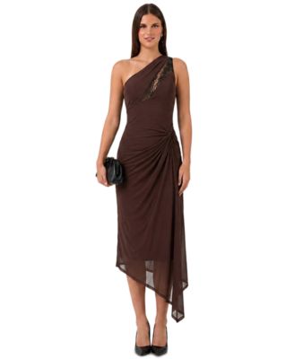 Women's Lace One-Shoulder Midi Dress