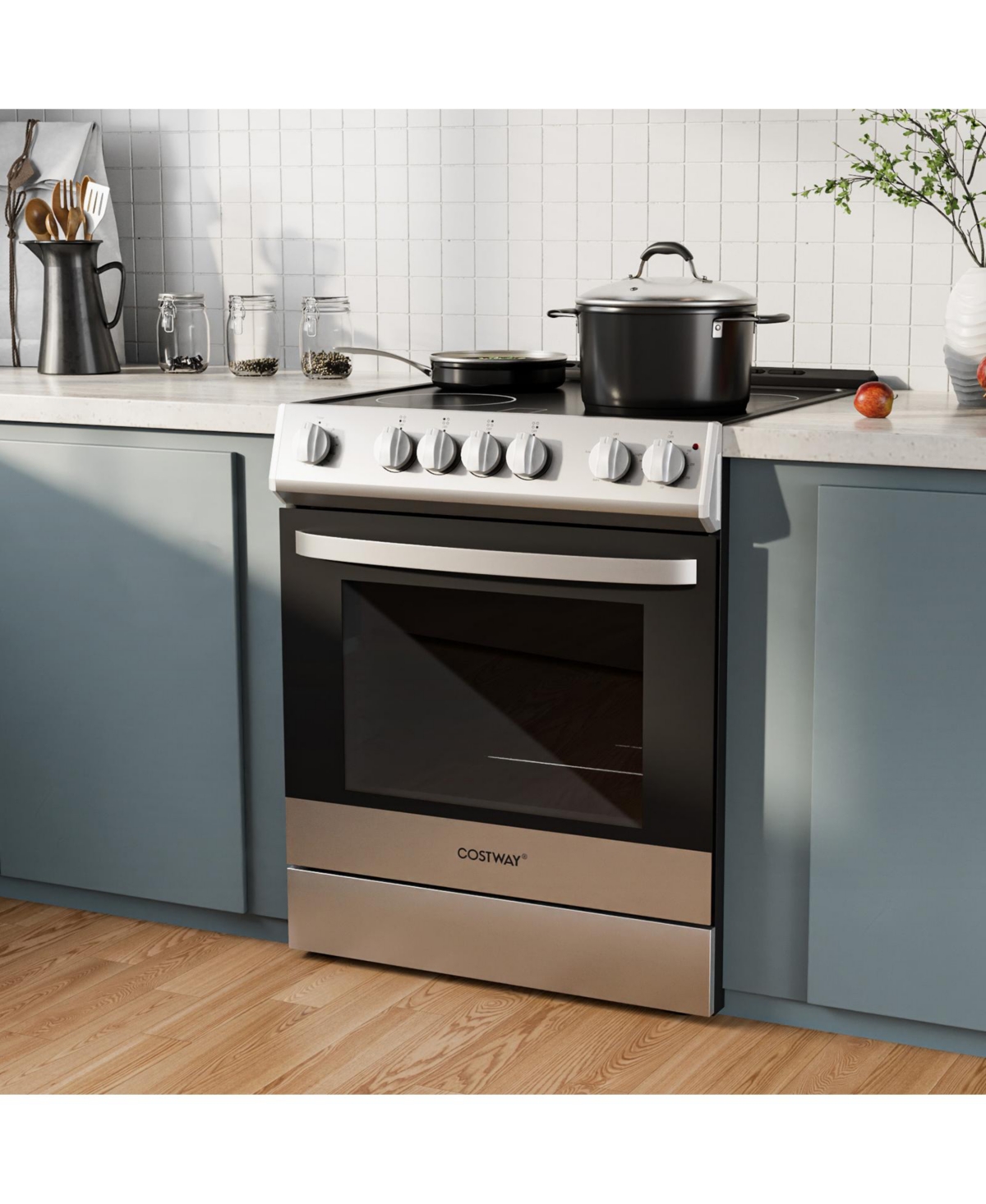 Costway Electric Range 30" Freestanding and Slide-in Kitchen Stove with Cooking Modes