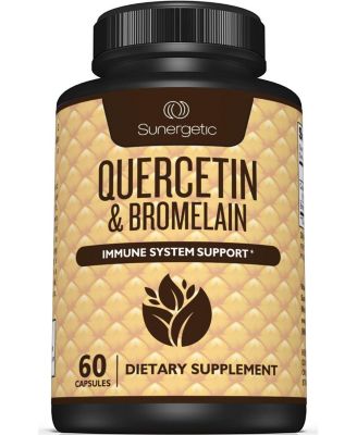Quercetin and Bromelain Supplement 1,000 Milligram Quercetin Per Serving 60 Capsules
