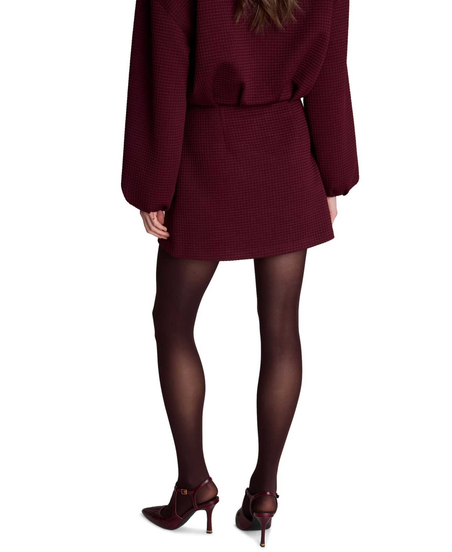 Женская юбка Kenneth Cole Pull on A-line Thermal Scuba Mini, цвет: Свекольный — фото 5