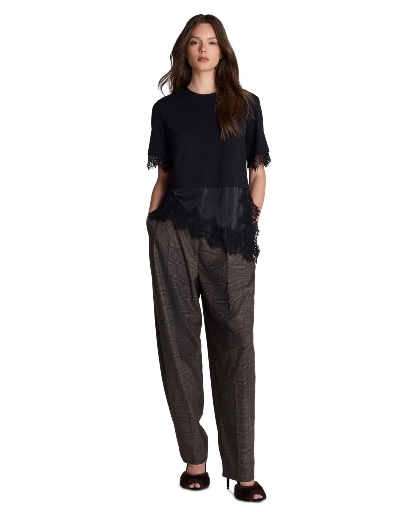 Женская футболка Kenneth Cole Combo Lace, цвет: Чёрный — фото 3