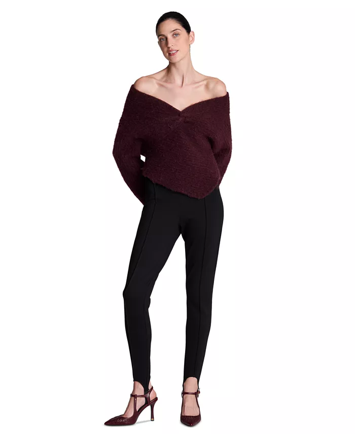 Women's Asymmetric Twist Neck Sweater - thumbnail 9