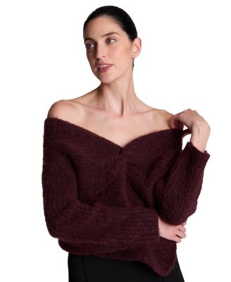 Women's Asymmetric Twist Neck Sweater