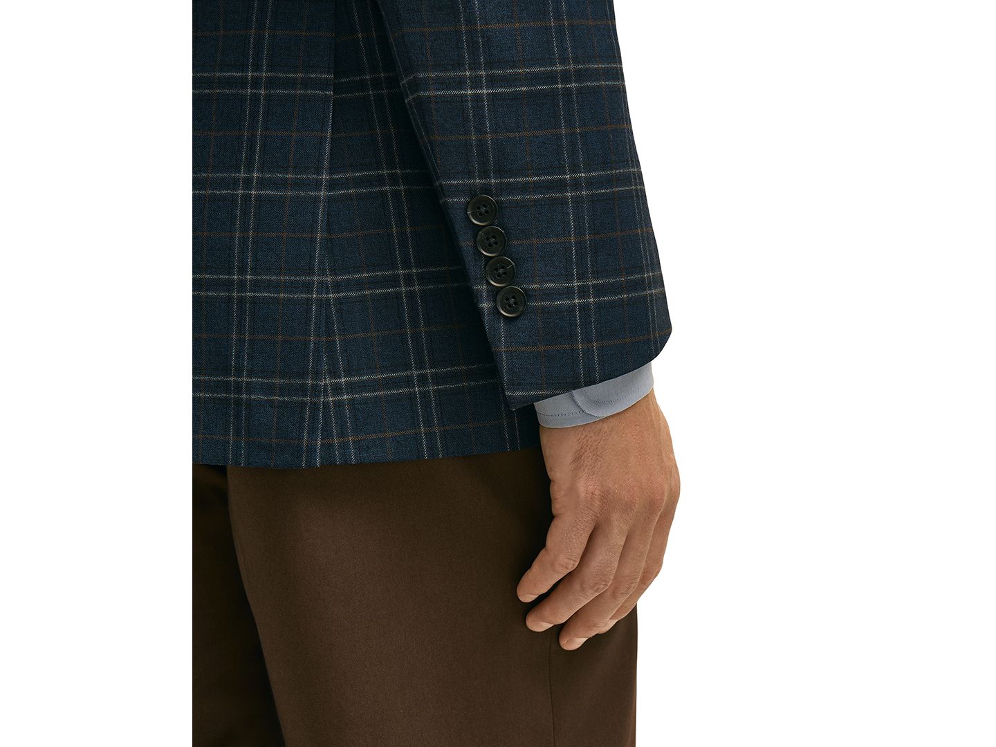 Мужской пиджак Brooks Brothers Classic-Fit Long-Sleeve Sport Coat, цвет: Синий клетчатый — фото 4