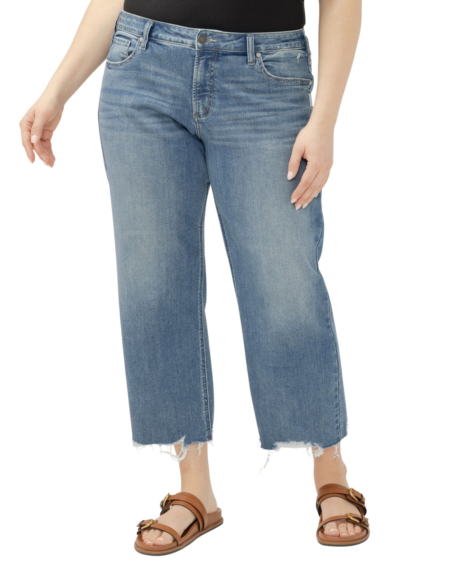 Plus Size Chelsea Boyfriend Mid-Rise Straight-Leg Jeans