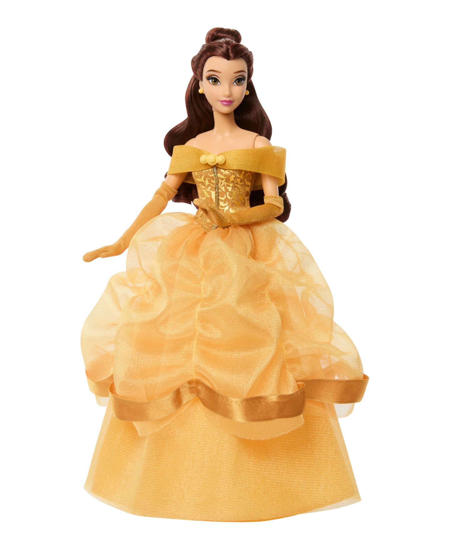 Детская кукла Disney Princess Sparkling Princess Series Belle Removable Dress & Accessories Fashion Doll, Ages 4+ — фото 5