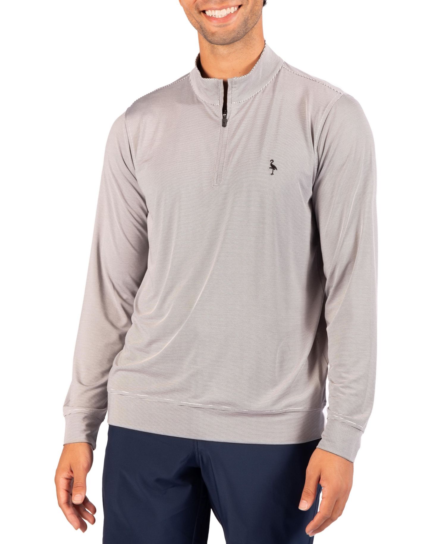 Men's Mini Stripe Performance Quarter Zip Sweater