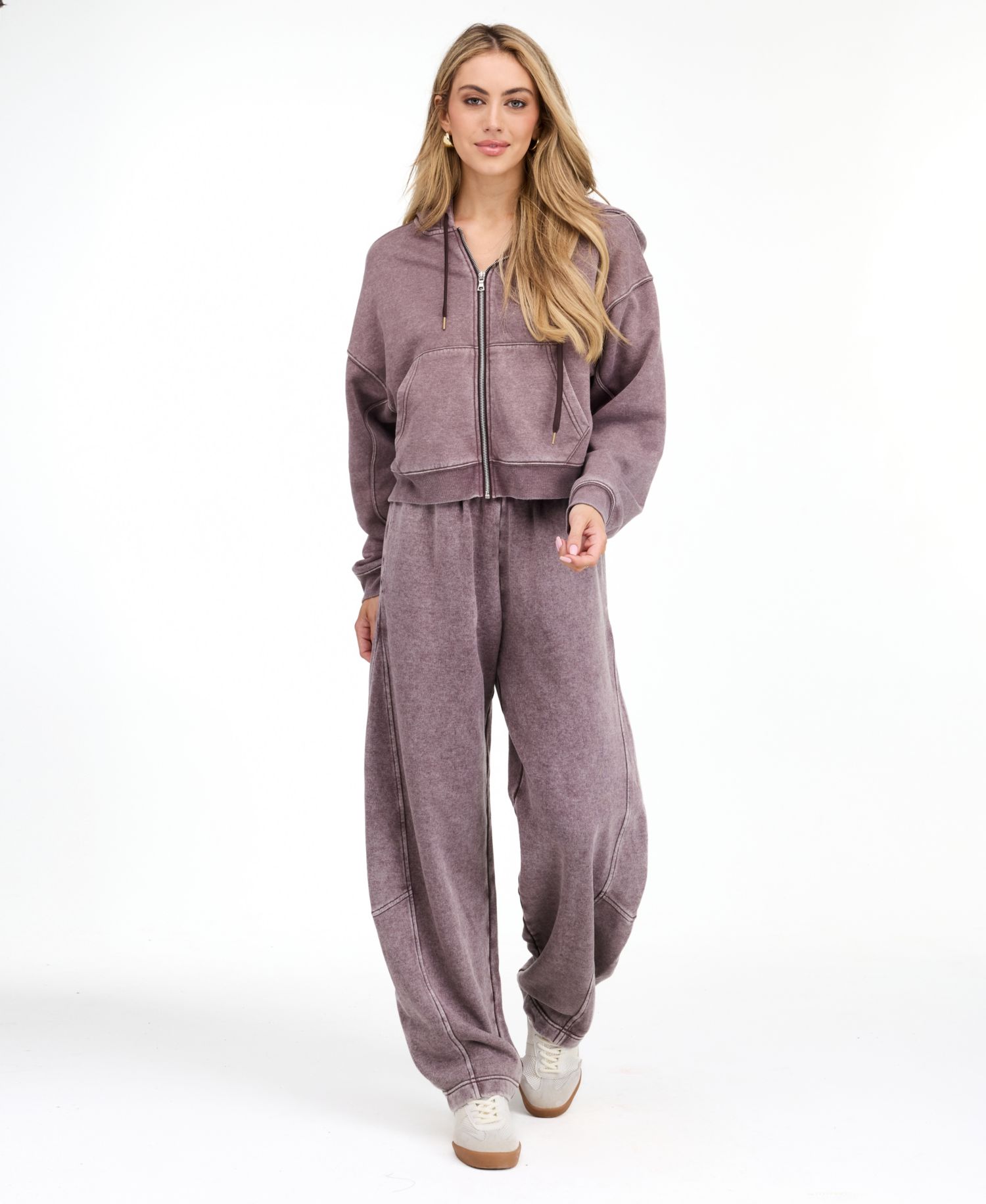 Women's Lounge Crop-Zip Cotton-Blend Sweatshirt