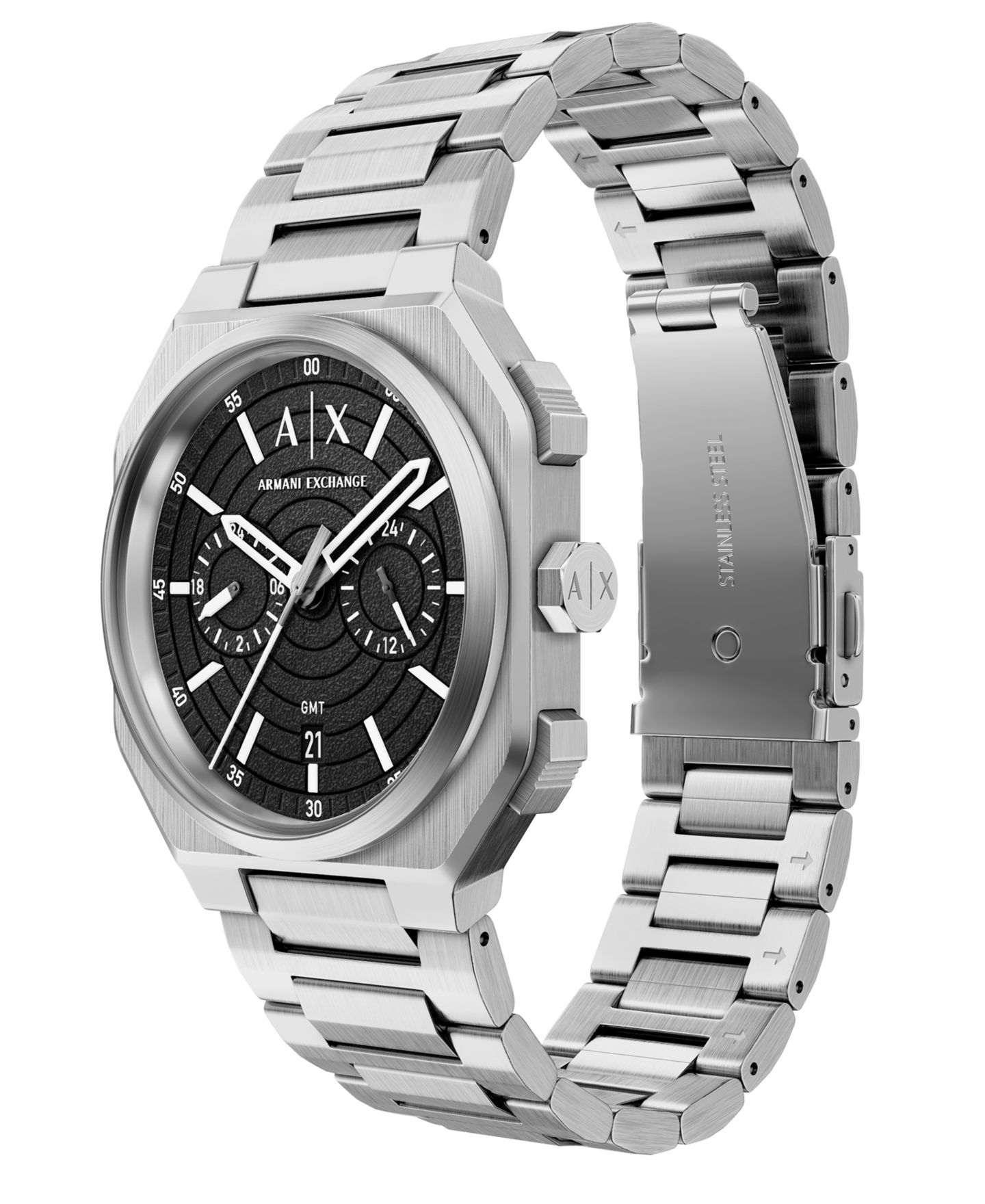 Мужские часы A|X Armani Exchange Quartz Dual Time Silver Stainless Steel 40mm — фото 5
