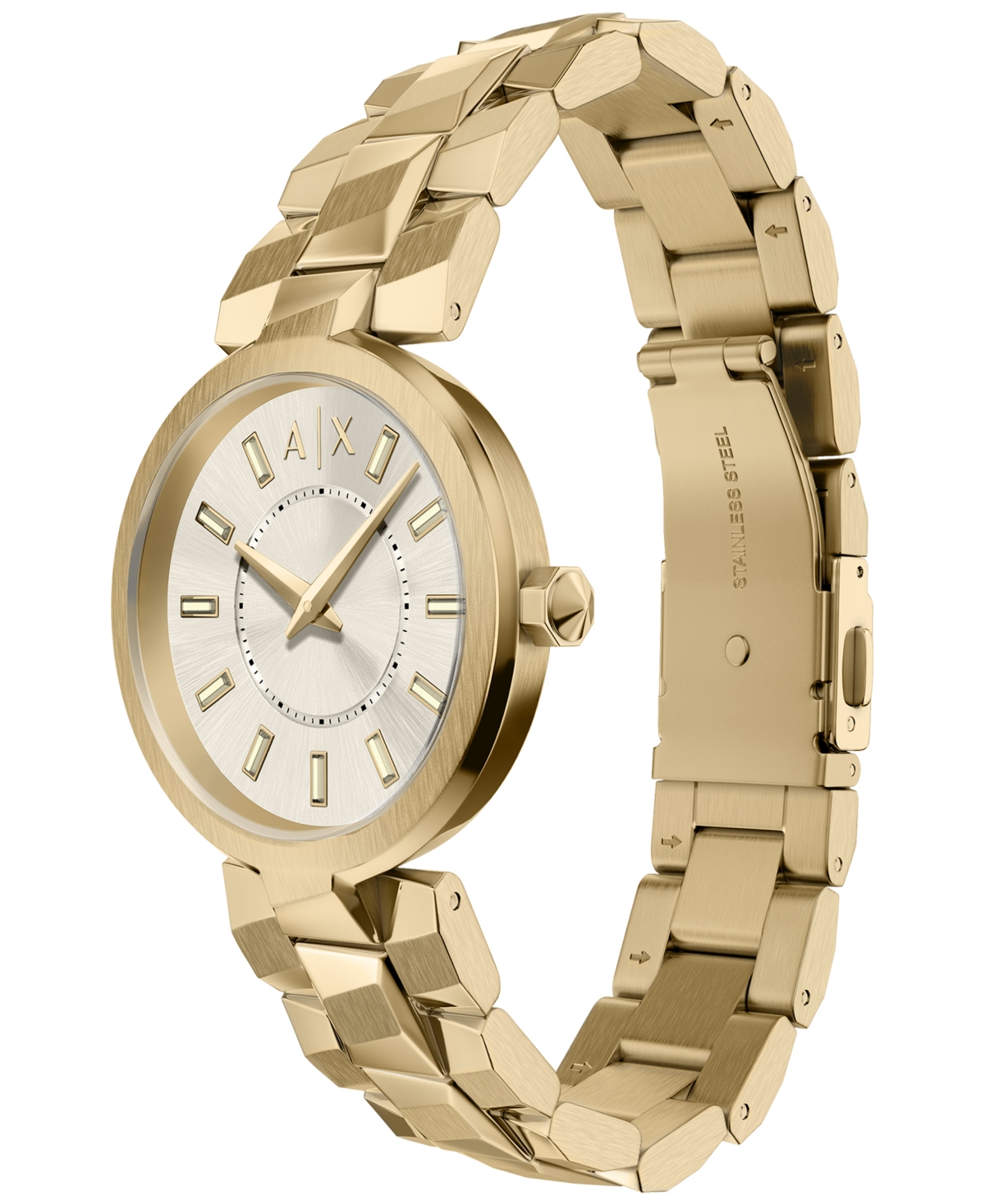 Armani Exchange Women's Audora Quartz Two Hand Gold Stainless Steel Watch 34mm