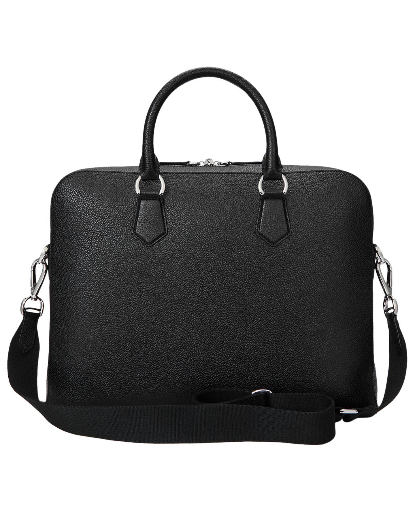 Мужская сумка Polo Ralph Lauren Pebbled Leather Commuter, цвет: Чёрный — фото 2