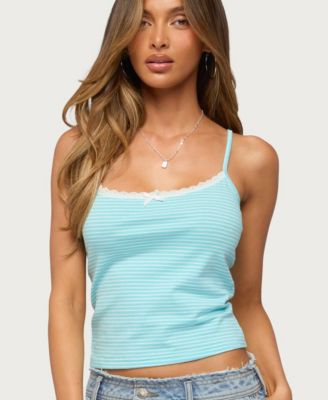 Women's Emmaline Lacey Cotton-Blend Striped Scoop Neck Tank Top