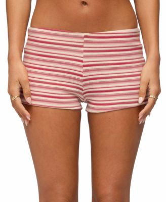Women's Noelia Striped Low-Rise Pull-On Short Shorts, 2" Inseam