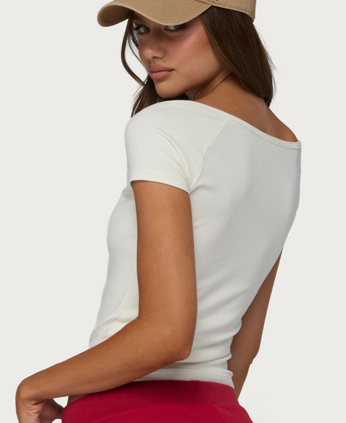 Edikted Women's Renique Short-Sleeve Henley T-Shirt