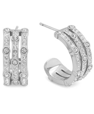 Crystal Stones Hoop Earrings
