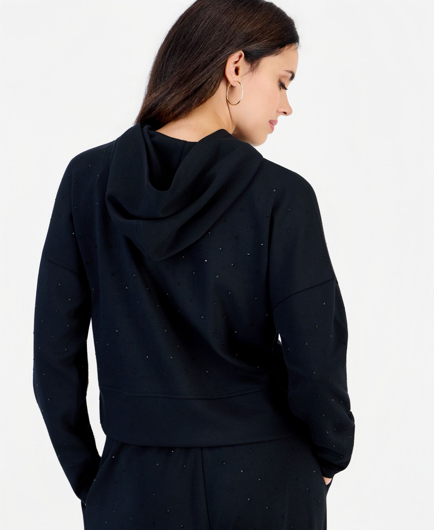 Petite Shine Embellished Hoodie