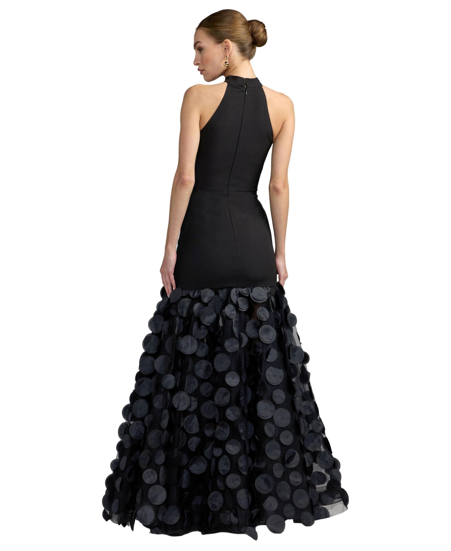 Women's Halter Rosette Ball Gown