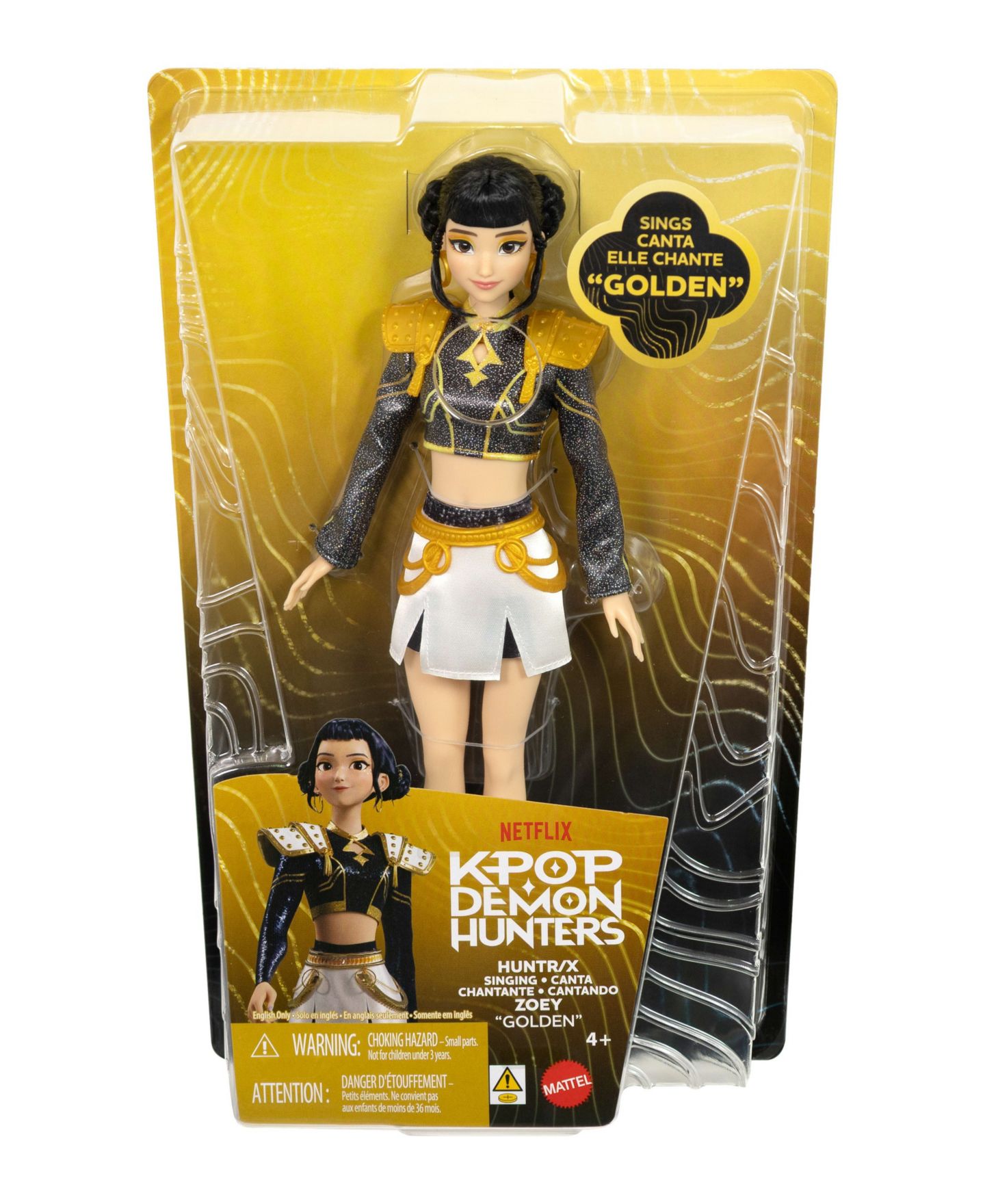 Детская кукла KPop Demon Hunters Zoey Golden 12.75" Singing Doll with 5 Posable Joints, Ages 4+ — фото 6