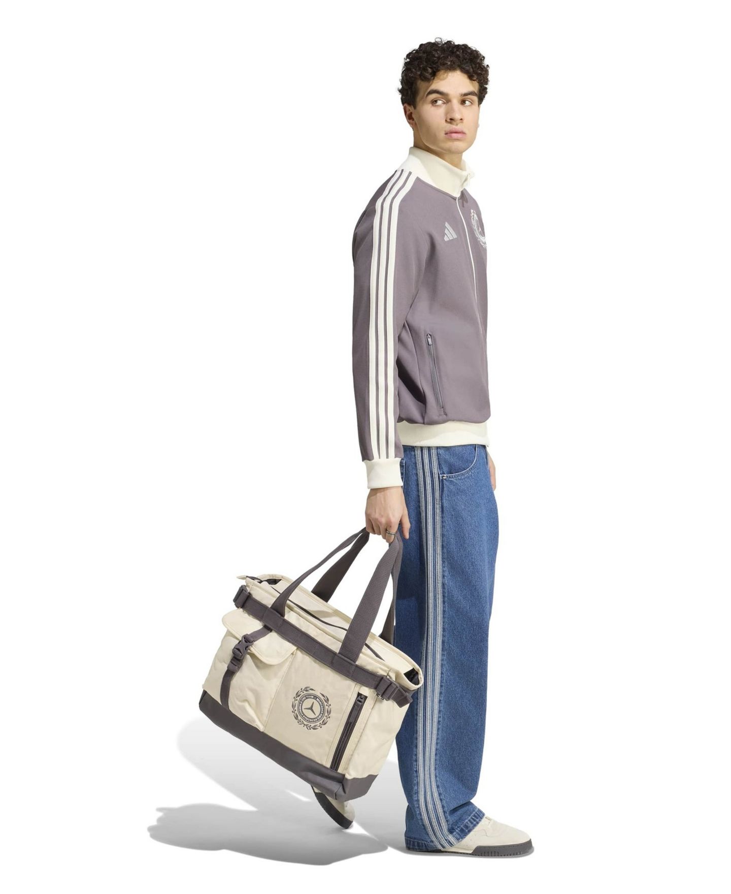 Мужской свитшот adidas Gray Mercedes-AMG Petronas F1 Team Silver Arrows Icon Full-Zip Track Sweatshirt — фото 3