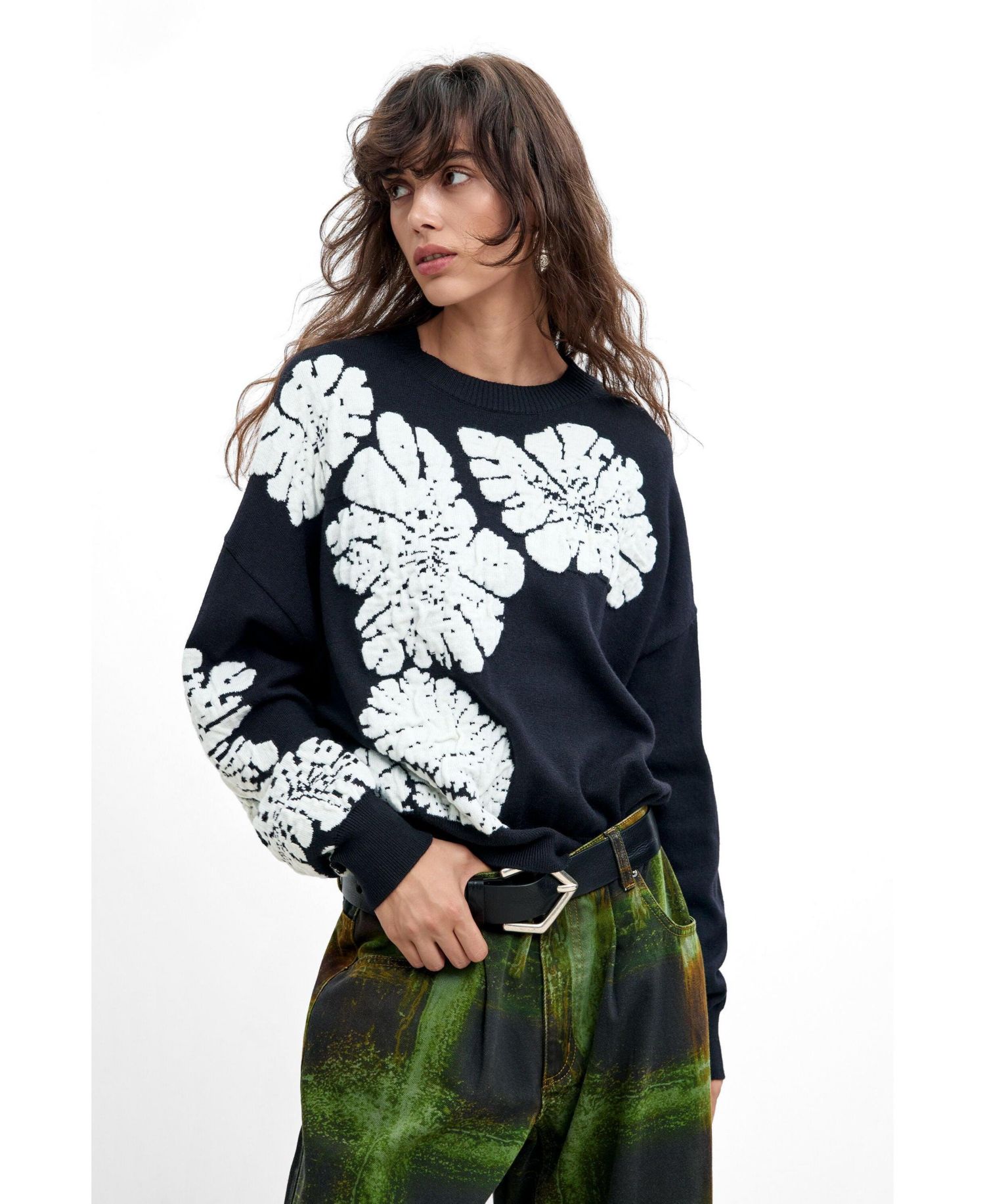 Women's M. C. Lacroix Jacquard Floral Sweater