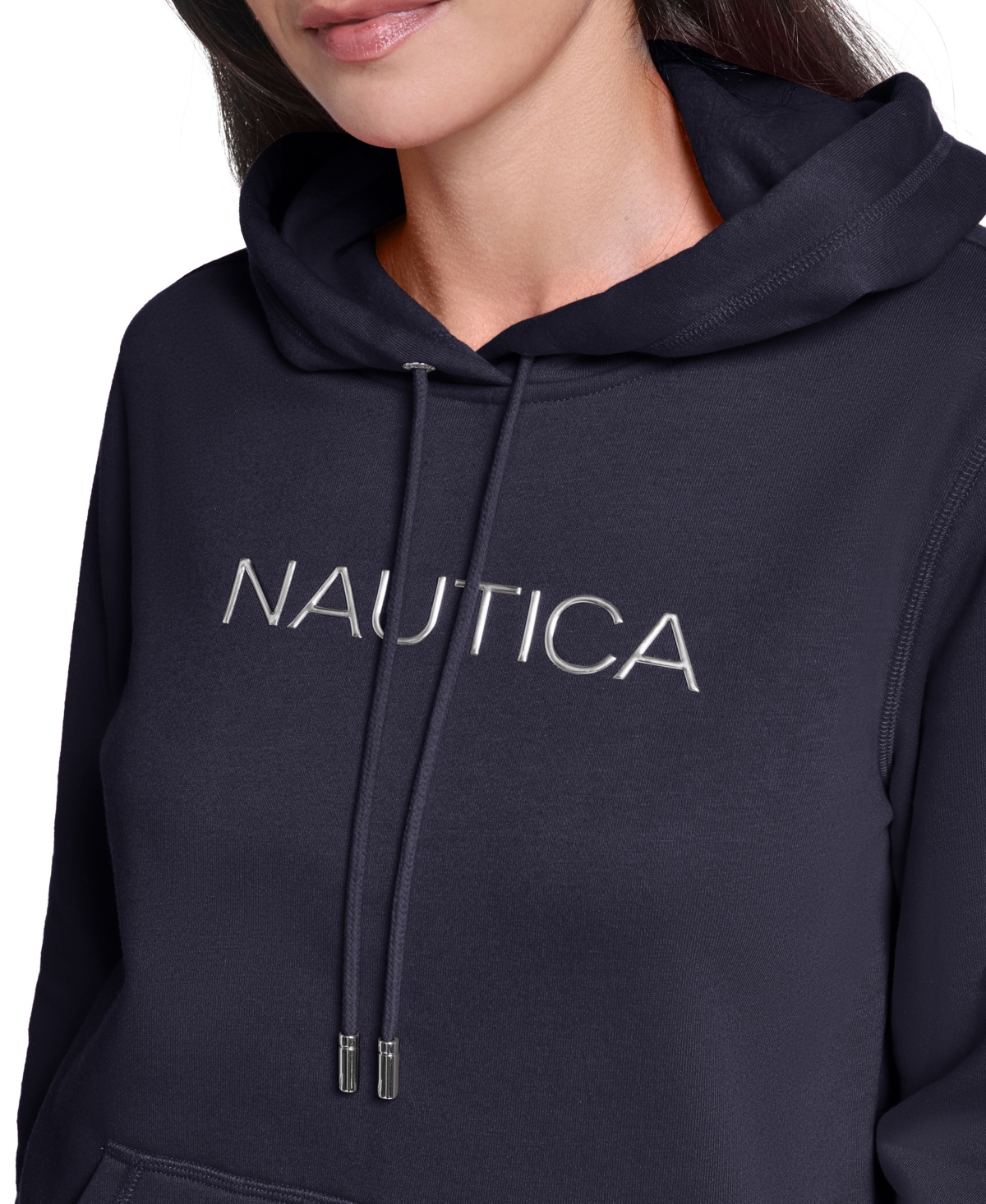 Nautica Women's Logo Graphic Fleece Hoodie